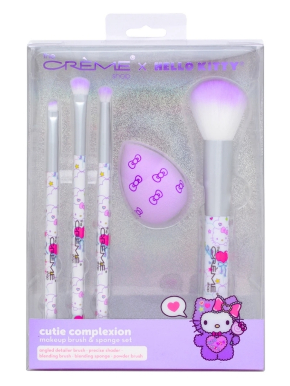 The Creme Shop X Hello Kitty Purple Makeup Brush & Sponge Set